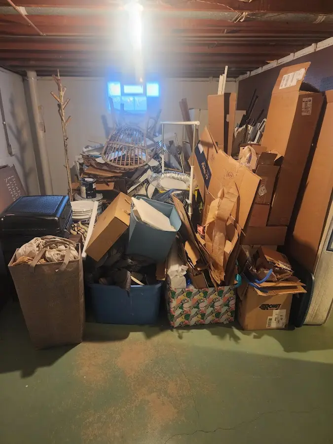 Roll-off dumpster container at job site for 4 Yard Dumpster Rental in Grafton